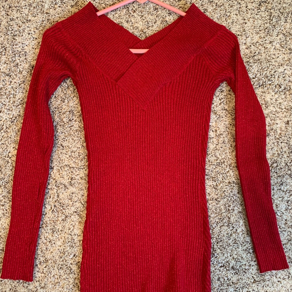 Candies medium red off the shoulder top